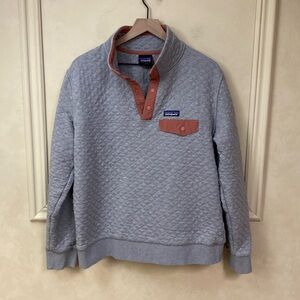 Patagonia Gray and Rust Quilted Snap-T Pullover